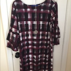 Apt 9 dress with silver pendent necklace.